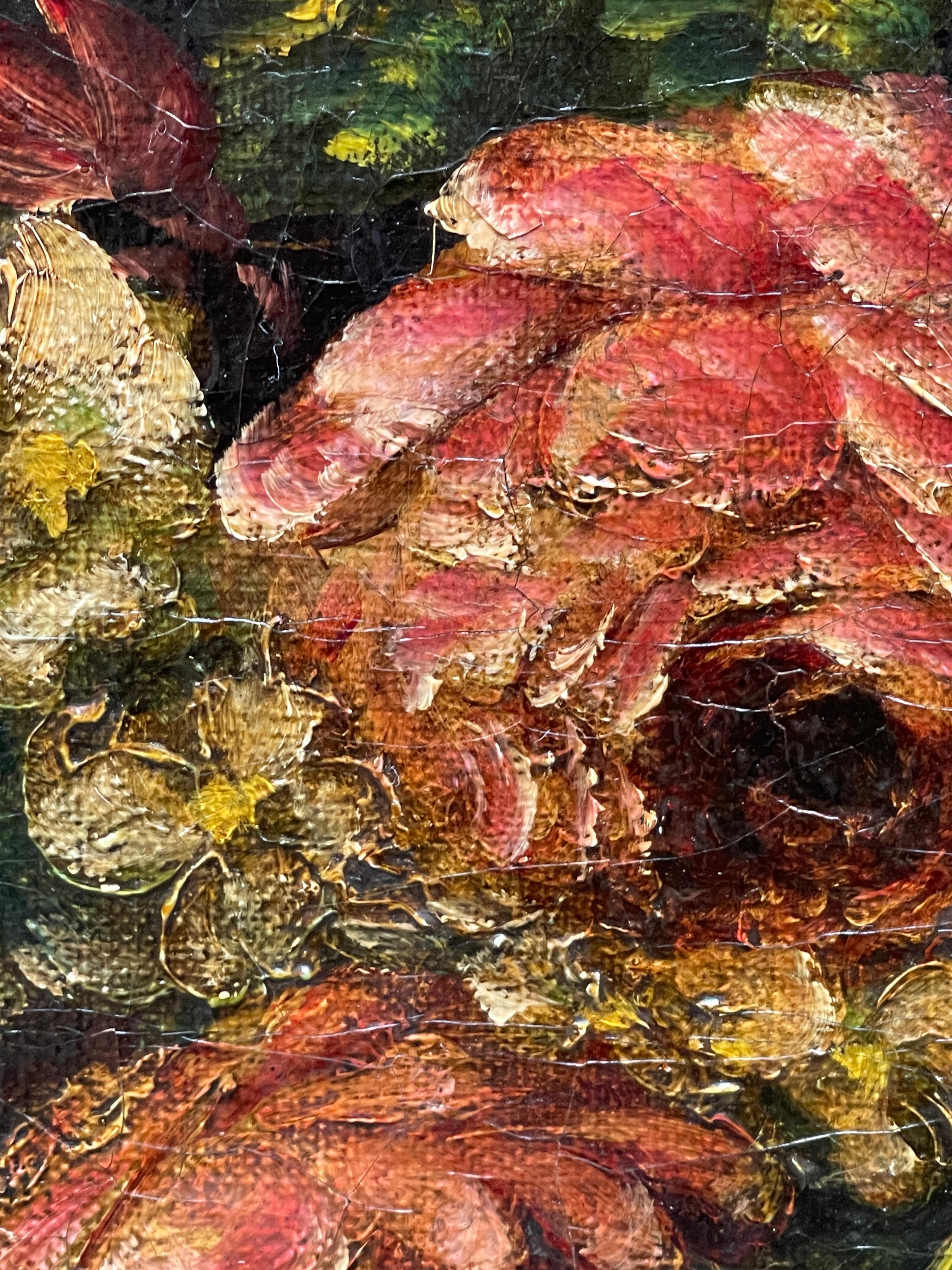 Hand-Painted Antique Painting, Flemish, Flowers, Banks After Van Huysum For Sale