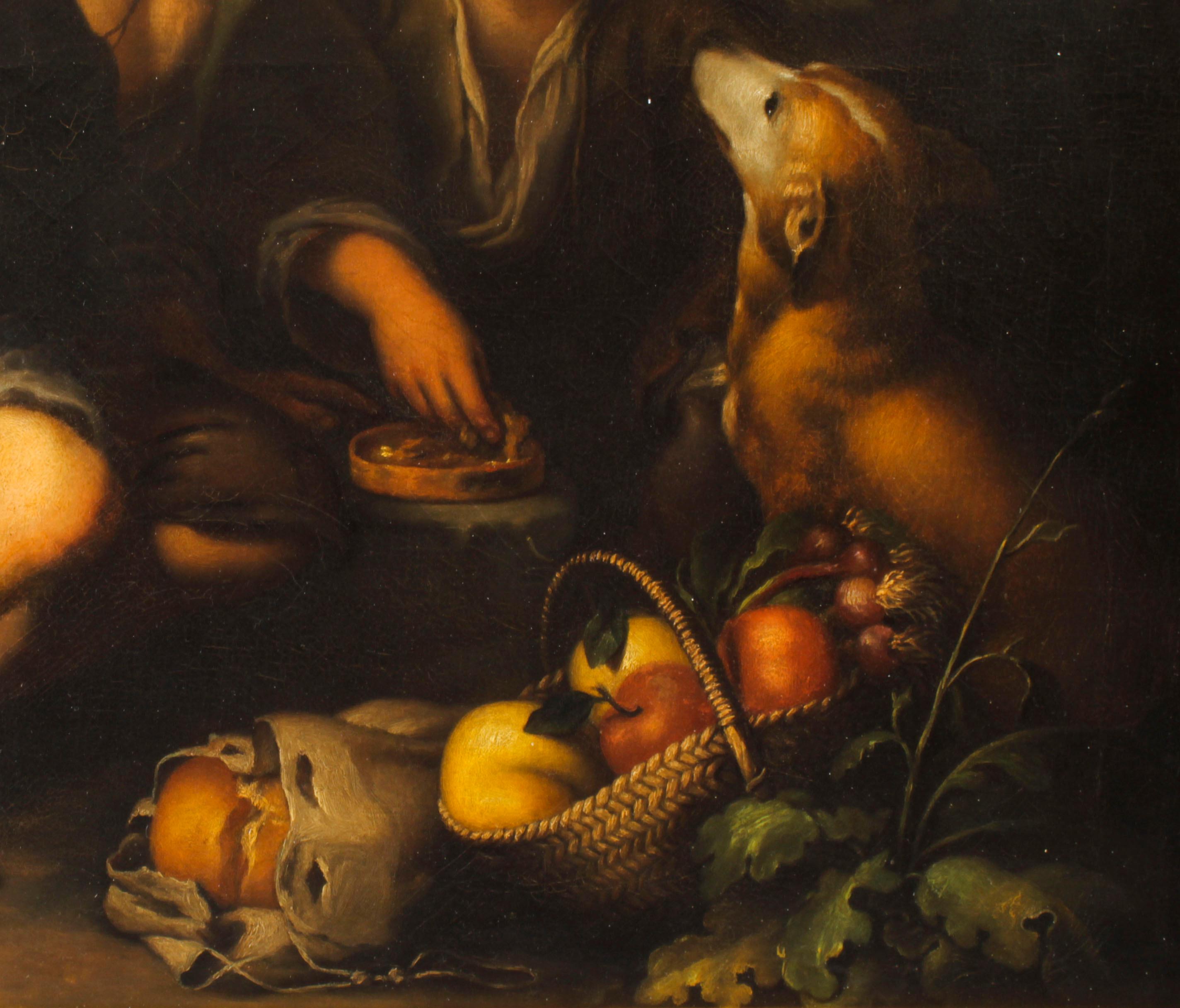 children eating grapes and a melon
