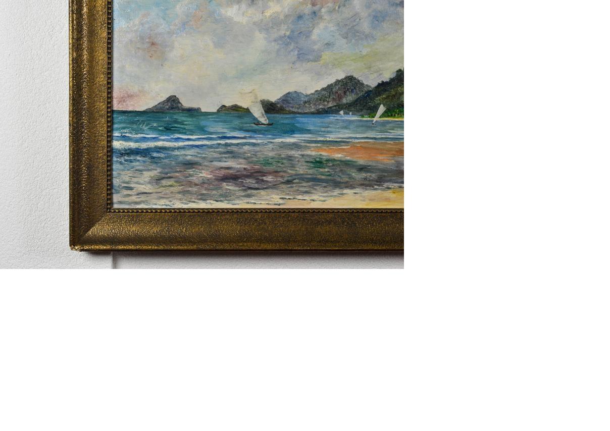 Indonésien Peinture ancienne# Indonésie Sumatra Telukbetung 1931 Signature de l'artiste Bandar Lampung en vente