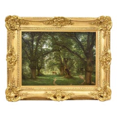 Antique Painting, Landscape with Forest Painting, Nature Painting, XIX Century.