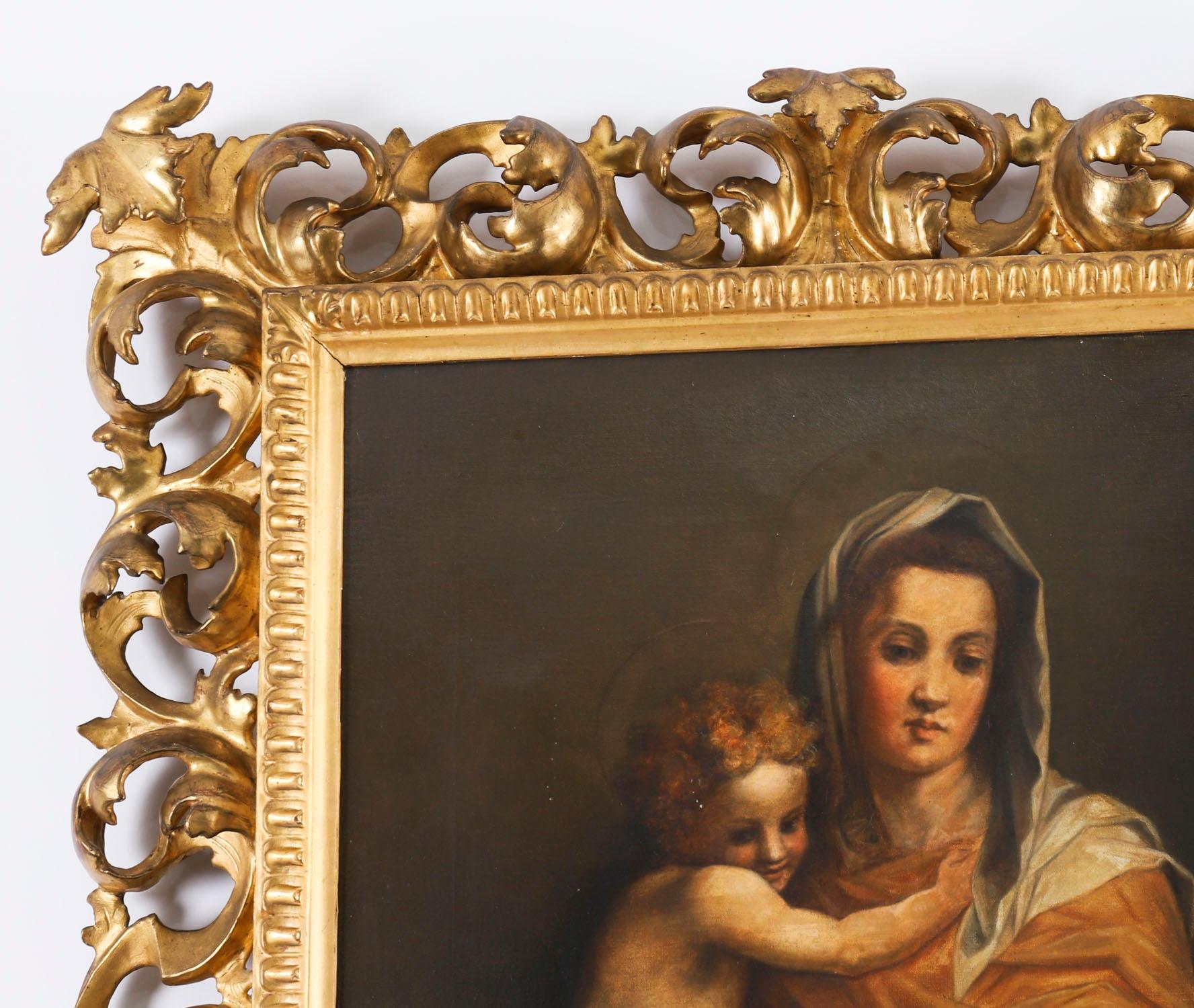 Antique Painting Madonna and Child Follower of Raphael 19th Century For ...