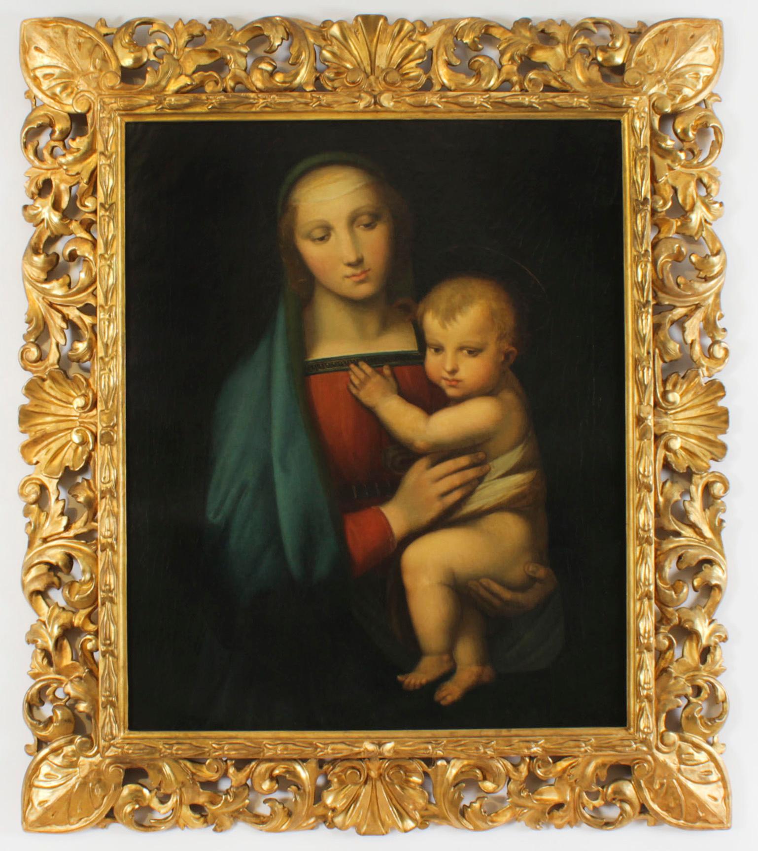 Antique Painting Madonna & Child 'Paoletti and Ferretti' 19th Century For Sale 14