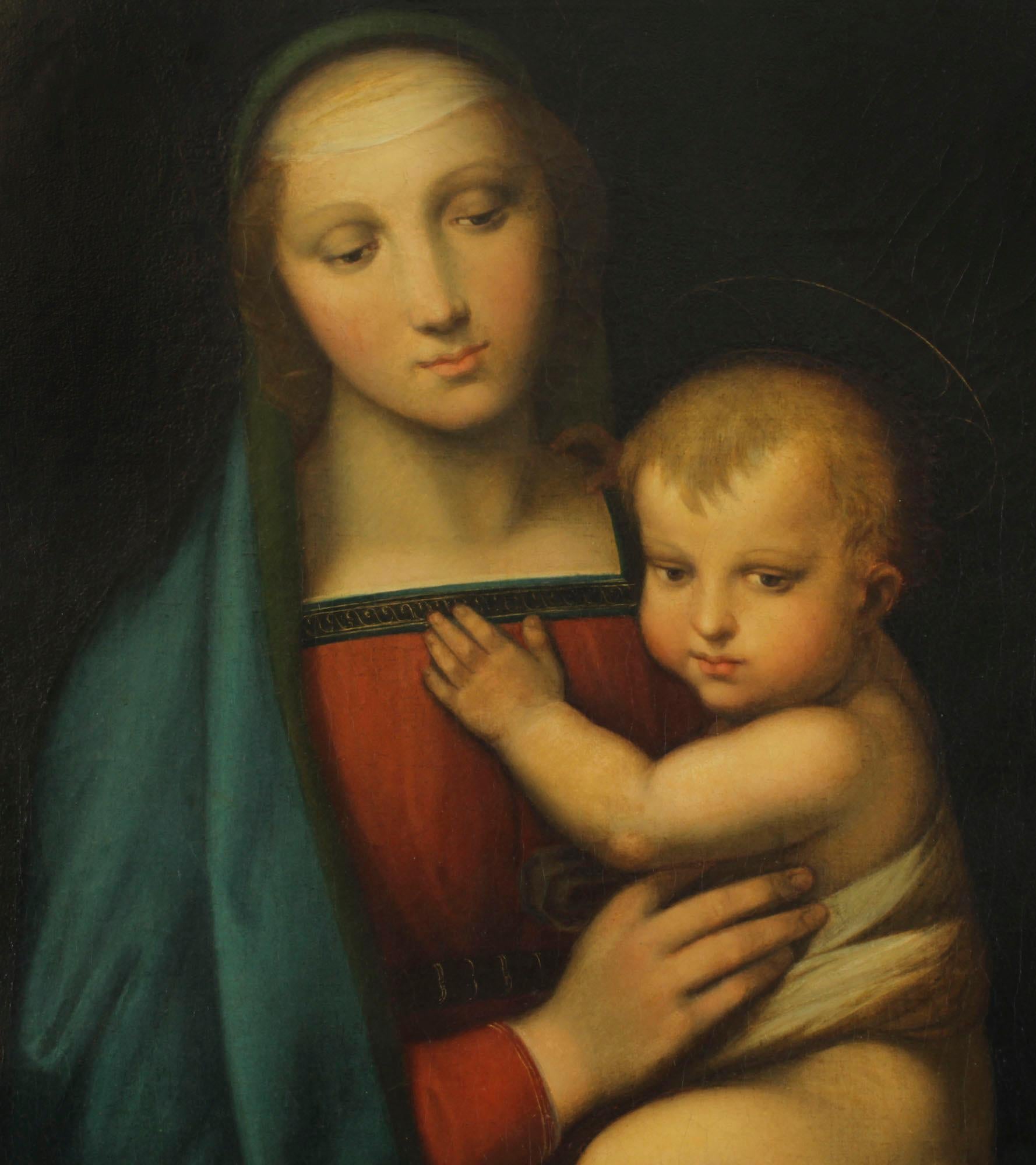 Late 19th Century Antique Painting Madonna & Child 'Paoletti and Ferretti' 19th Century For Sale