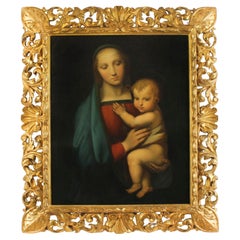 Dipinto antico Madonna & Child 'Paoletti e Ferretti' del XIX secolo