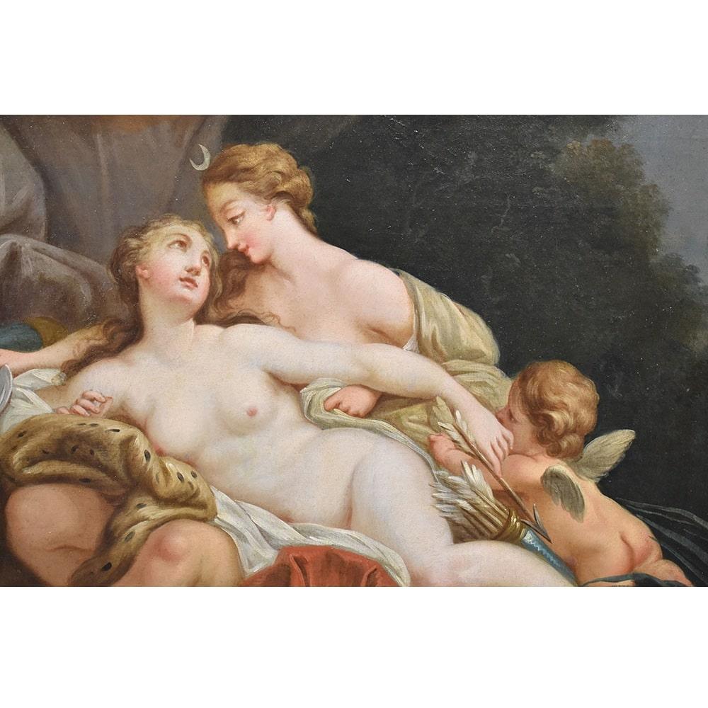 Directoire Antique Painting, Mythology Painting with Diana, Oil on Canvas, 18th Century