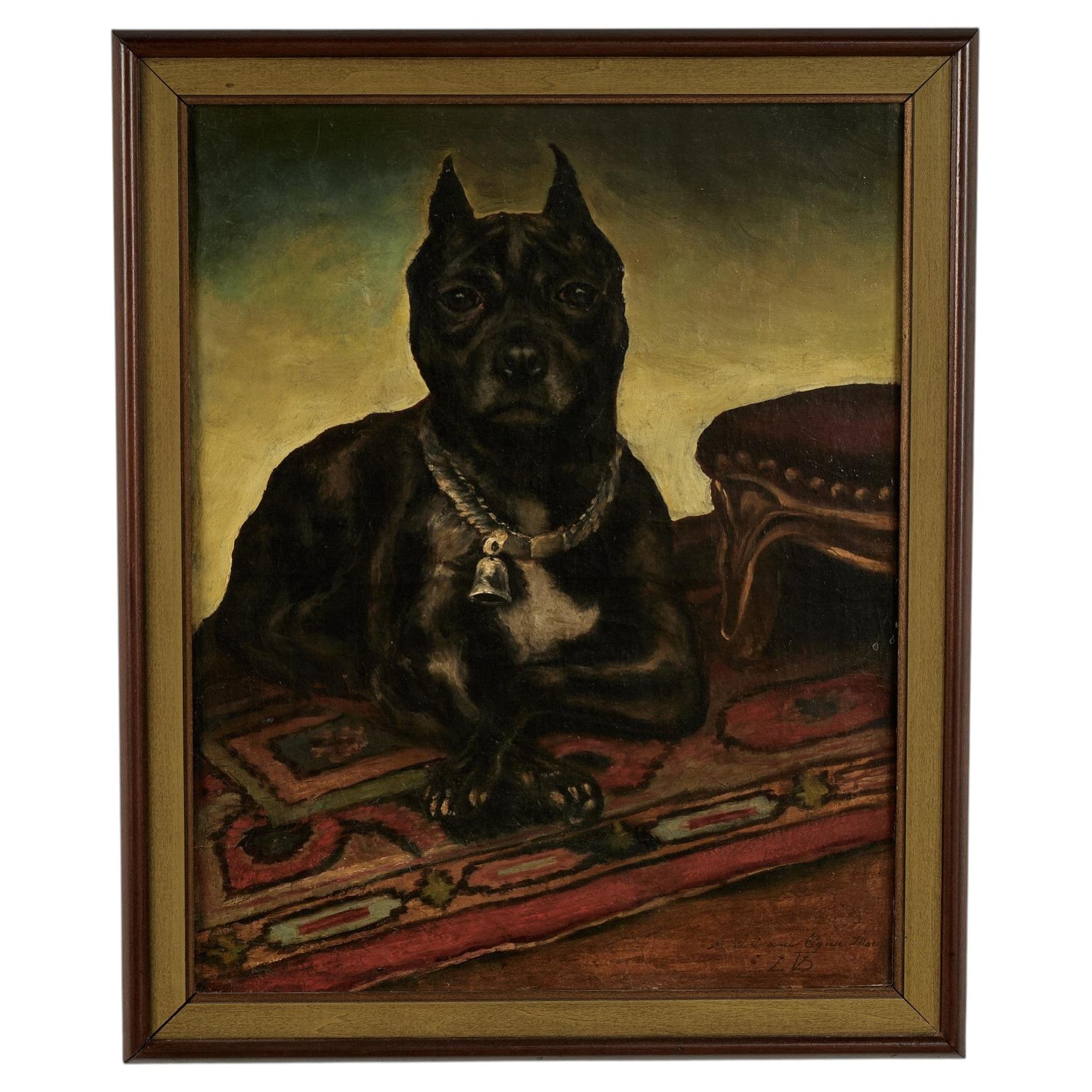 Antique Painting of a Dog