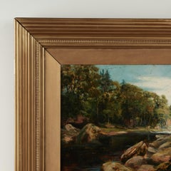 Dipinto antico di Harry Phelan Gibb raffigurante un paesaggio con fiume