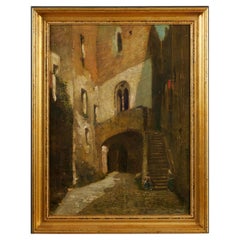 Antikes Gemälde einer Gasse in einer antiken Stadt