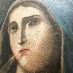 Antique Painting of Madre Dolorosa, Oil on Copper