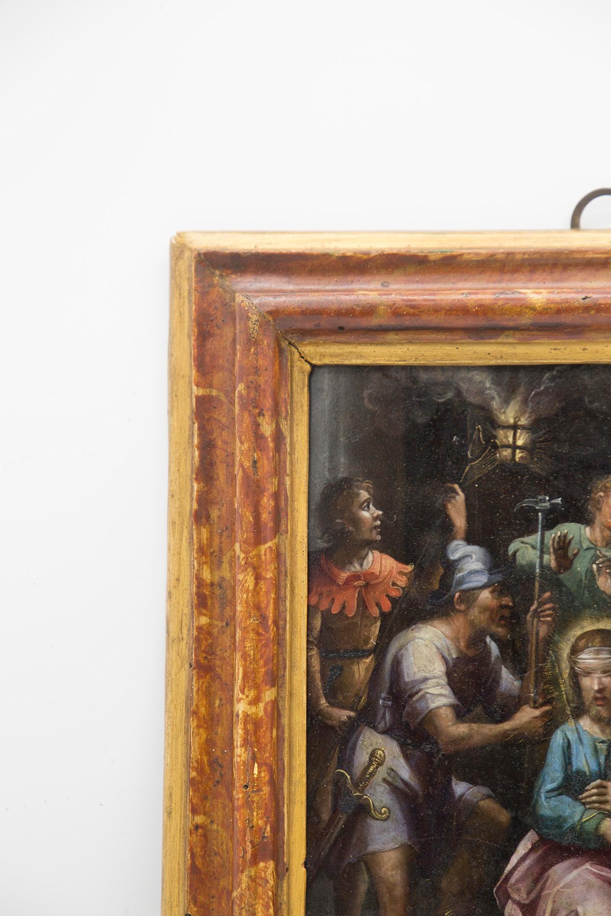 Antikes Gemälde auf Kupfer, „Die Missbrauch Christi“ (Neoklassisch) im Angebot