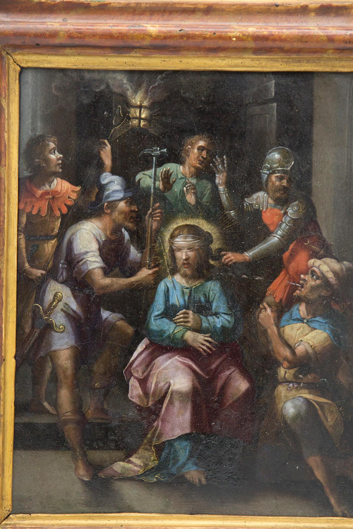 Antikes Gemälde auf Kupfer, „Die Missbrauch Christi“ (Italienisch) im Angebot