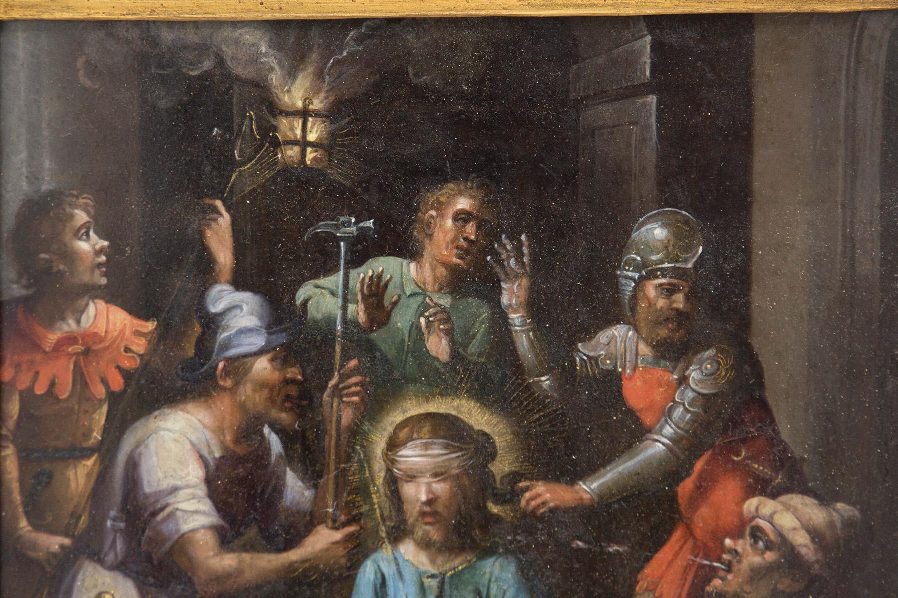 Antikes Gemälde auf Kupfer, „Die Missbrauch Christi“ im Zustand „Gut“ im Angebot in Milano, IT