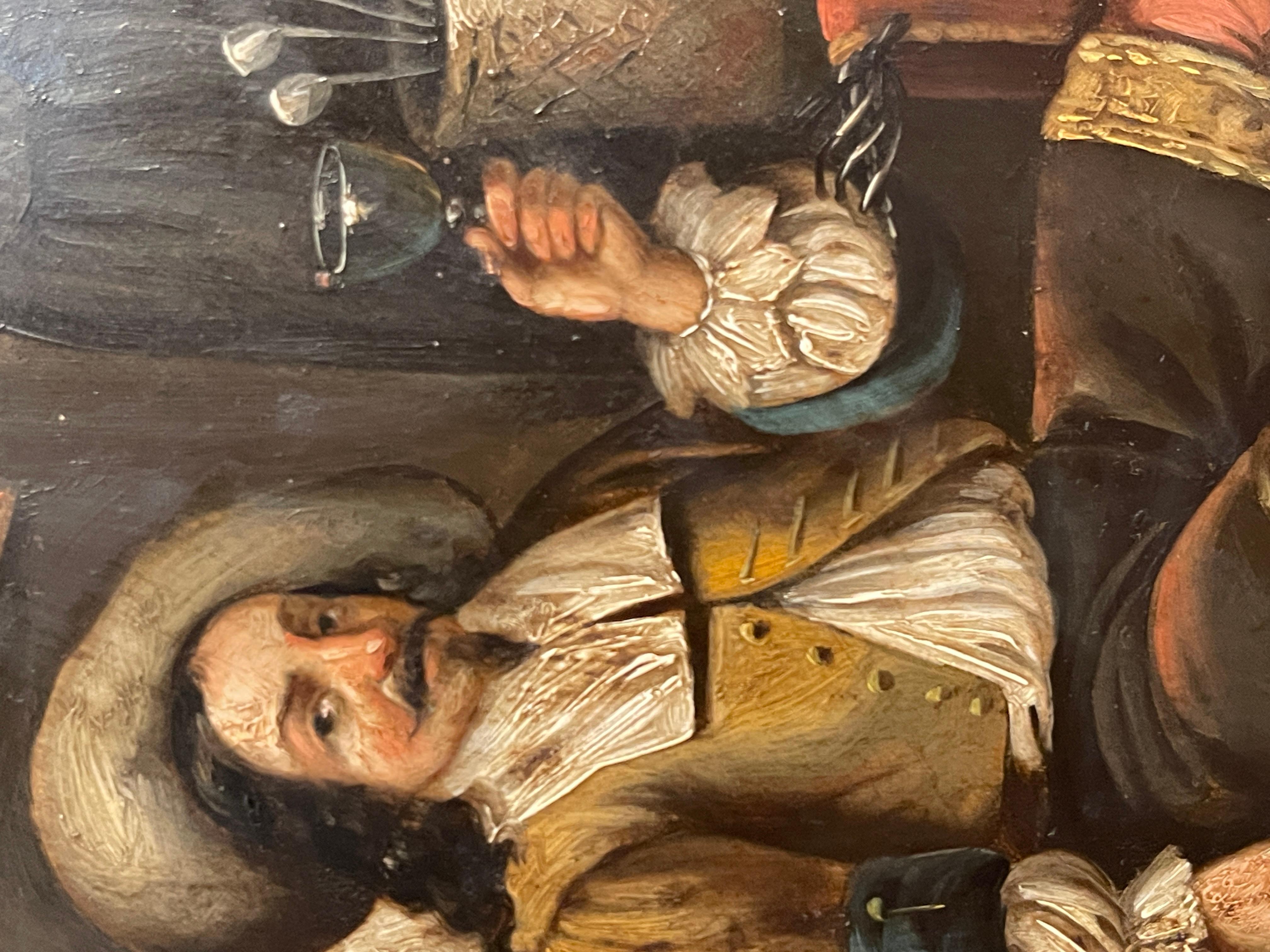 Louis XV Antique painting on metal, 18th century, Flemish For Sale