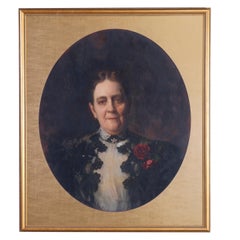 Antique Painting, Portrait of a Woman, Signed Marie Constantin c1900