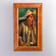 Antikes Gemälde, Porträt eines asiatischen jungen Mannes, signiert Robert Henri