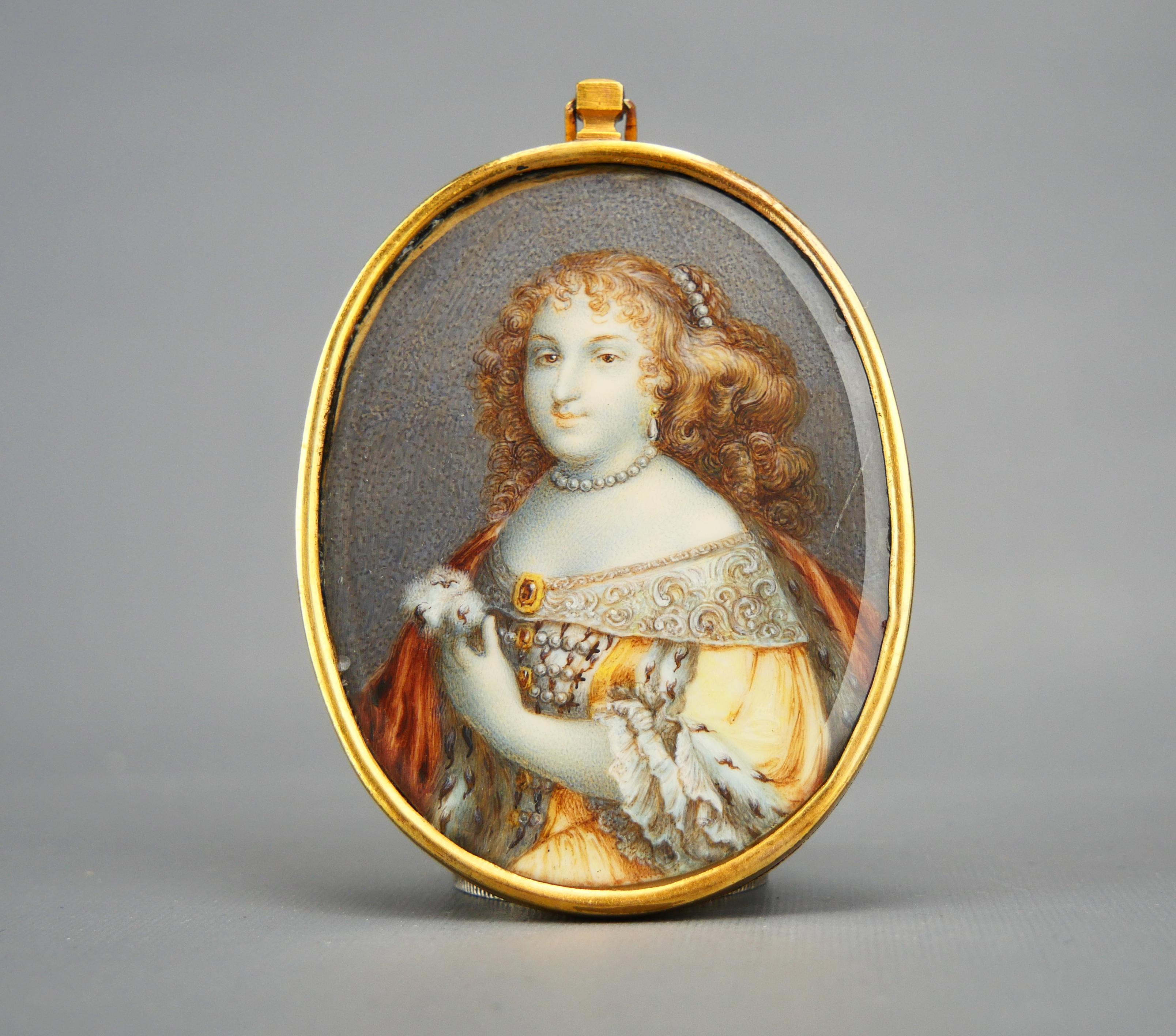 Antique Painting Portrait of Dona Maria I the Mad of Portugal and Brazil In Good Condition For Sale In Malmö, SE