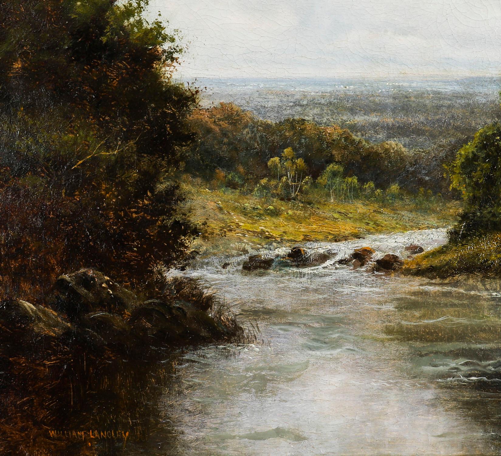 Pintura Antigua Paisaje Rural William Langley Siglo XIX siglo XIX en venta