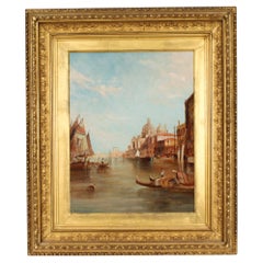 Vintage Painting Santa Maria della Salute Venice Alfred Pollentine 19th Century