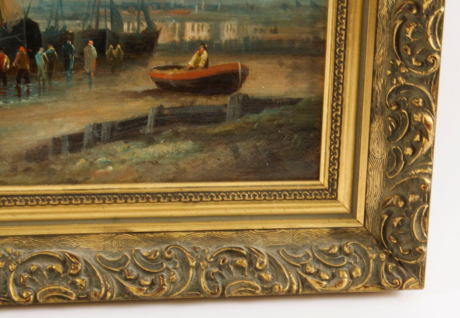Peinture ancienne « Sunset at Low Tide » de William Langley du 19ème siècle en vente 7