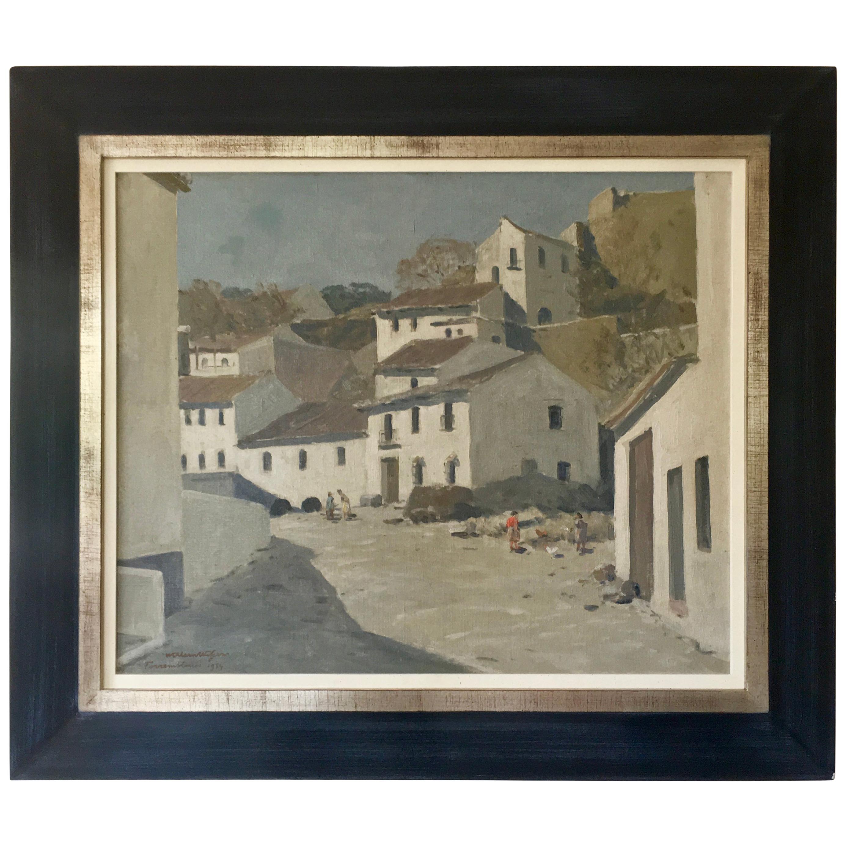 Torremolinos, Spain, Antique Dutch painting, Willem Witjens, 1954 For Sale