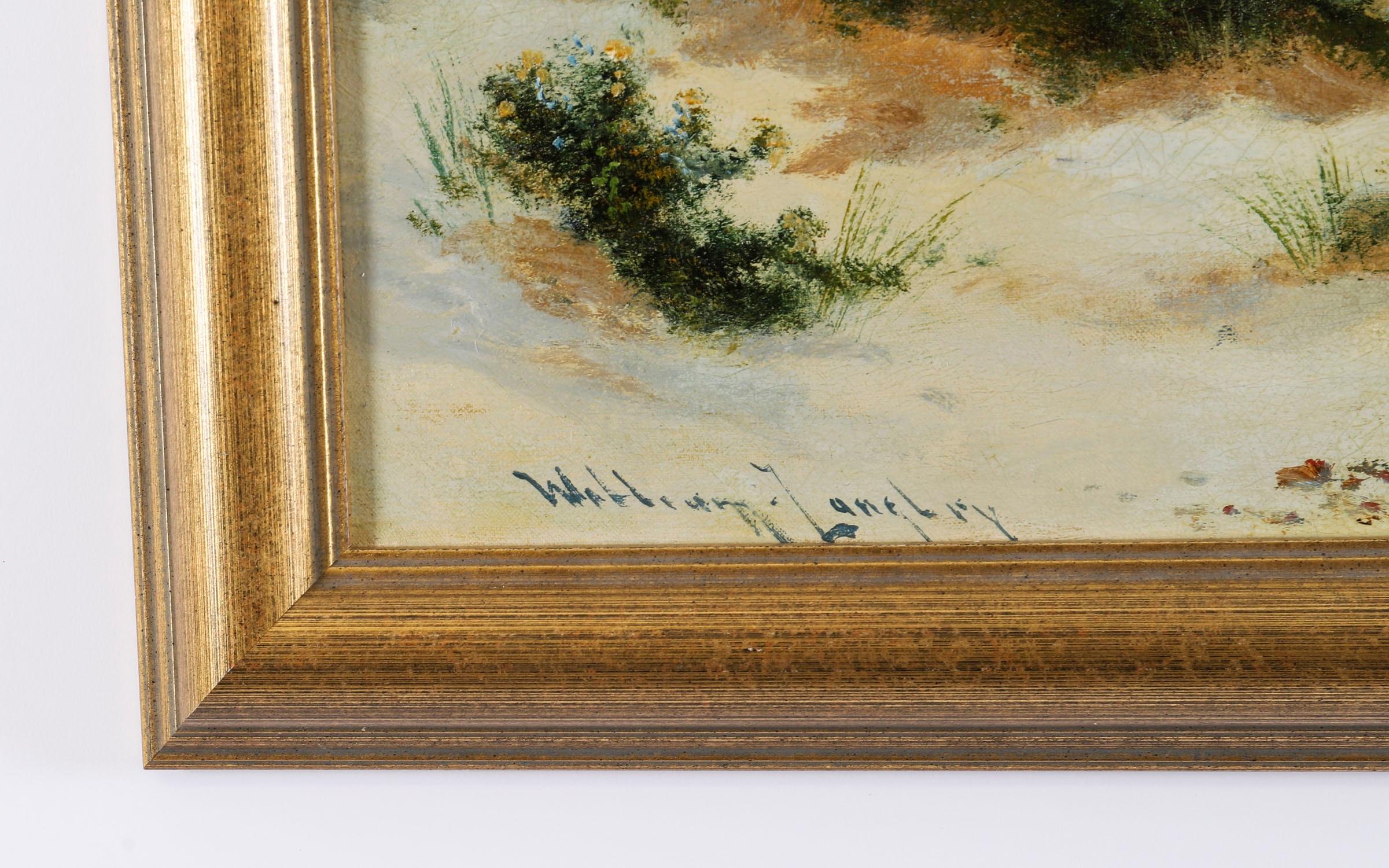 Peinture ancienne William Langley (1852-1922) Scène de plage écossaise 19ème siècle en vente 2
