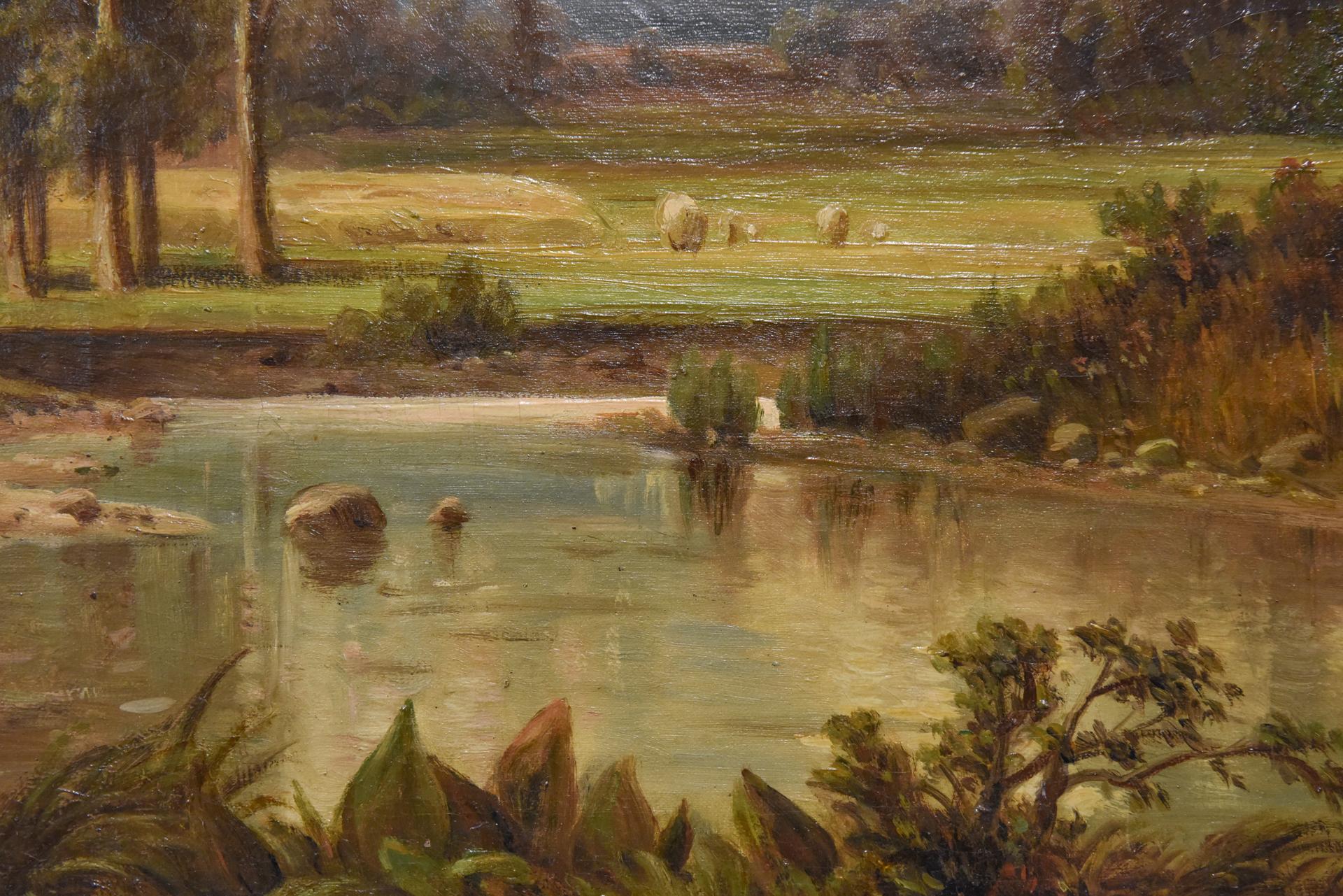 Antikes Gemälde mit einer italienischen Landschaft im Angebot 2