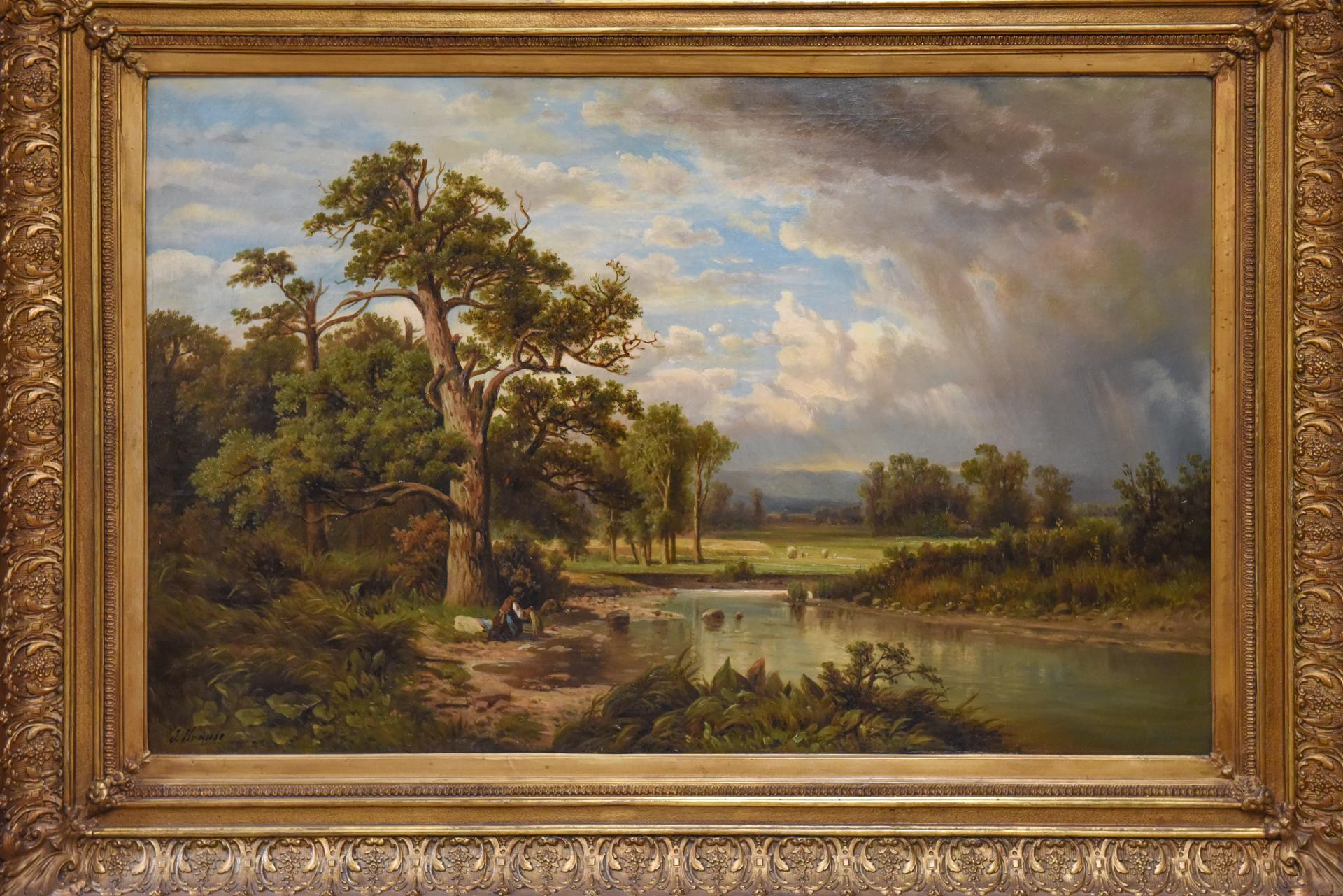 Antikes Gemälde mit einer italienischen Landschaft (Deutsch) im Angebot