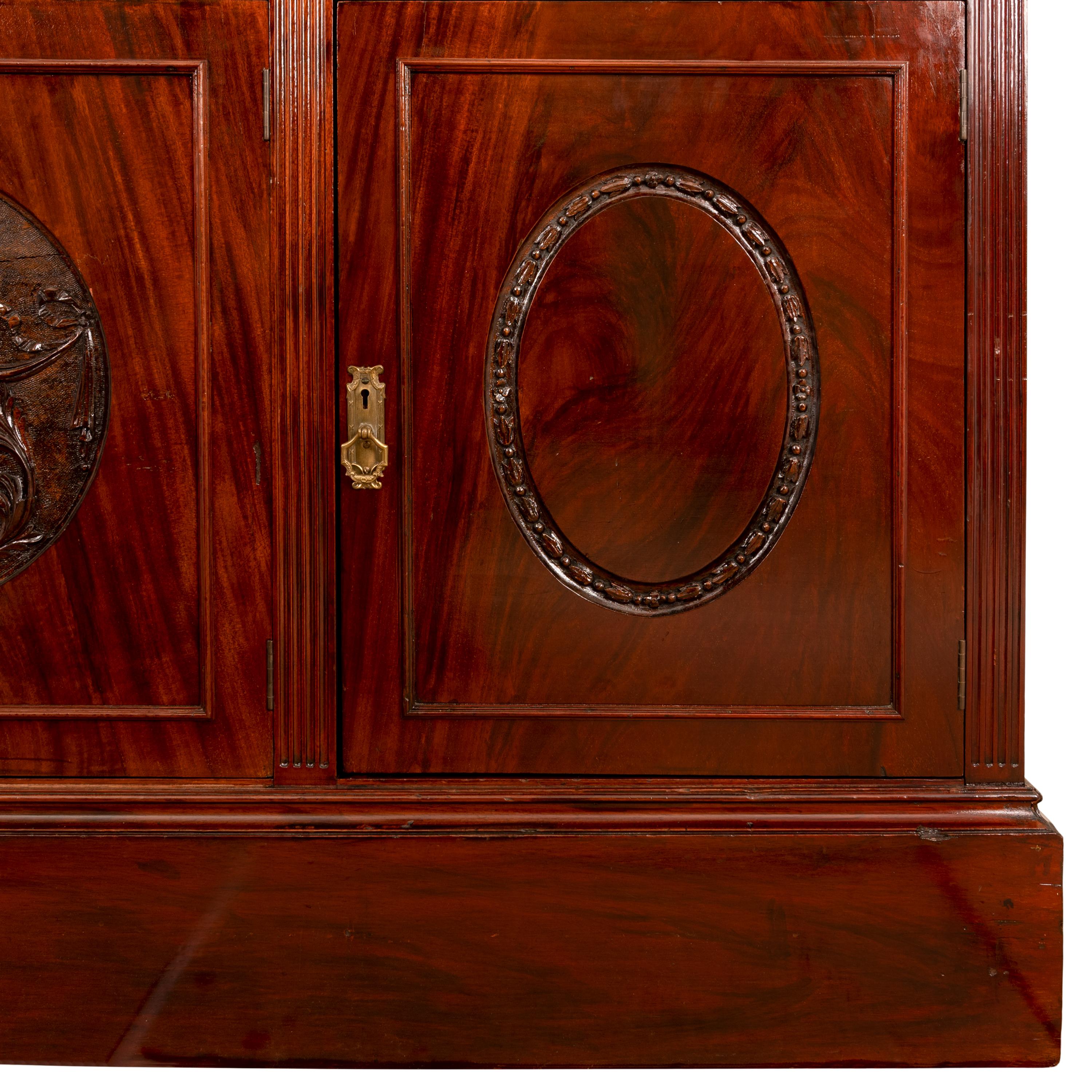 Antique Pair 19th Century Mahogany Bibliotheque Library Bookcase Cabinets, 1880 In Good Condition In Portland, OR