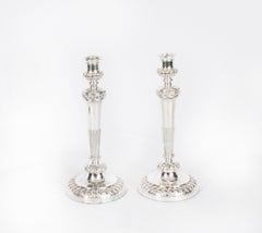 Antique Pair 21inch George III Three Light Candelabra by Matthew Boulton 18th C