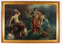 Antique Pair Art Nouveau Pears Prints Gilded Frames 19th Century