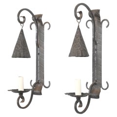 Antique Pair Arts & Craft Wall Sconces Copper and Metal Great Patina Unrestored