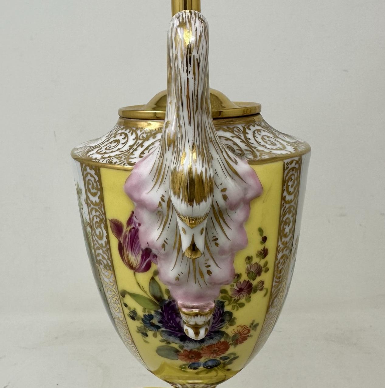 19th Century Antique Pair Austrian Royal Vienna Beehive Porcelain Gilt Mounted Table Lamps For Sale