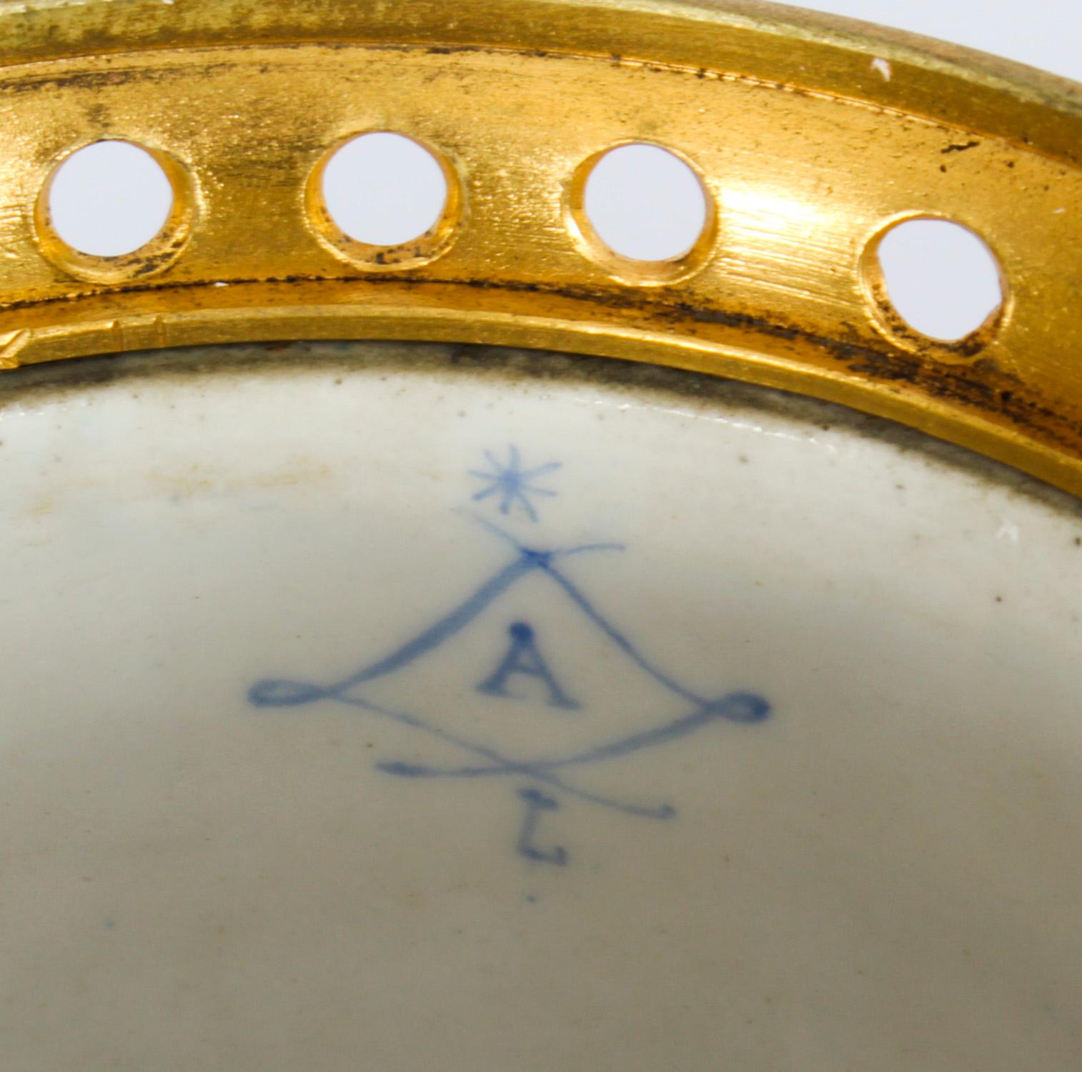 Antique Pair Bleu Celeste Sevres Porcelain Lidded Pot Pourri Vases 19th C 12