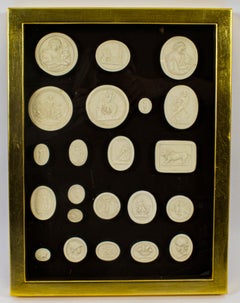 Antique Pair Box Framed Grand Tour Giovanni Liberotti Intaglios 19th C