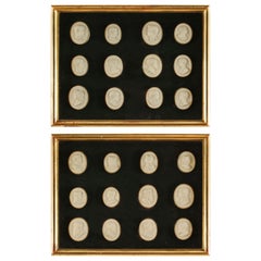 Antique Pair Box Framed Grand Tour Giovanni Liberotti Intaglios, 19th C