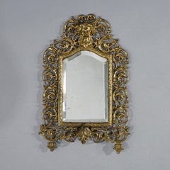 Antique Pair Bradley & Hubbard School Figural Gilt Metal Wall Mirror 19th C