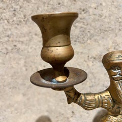 Antique Pair Brass Double Candlestick Holders Russian Candelabra