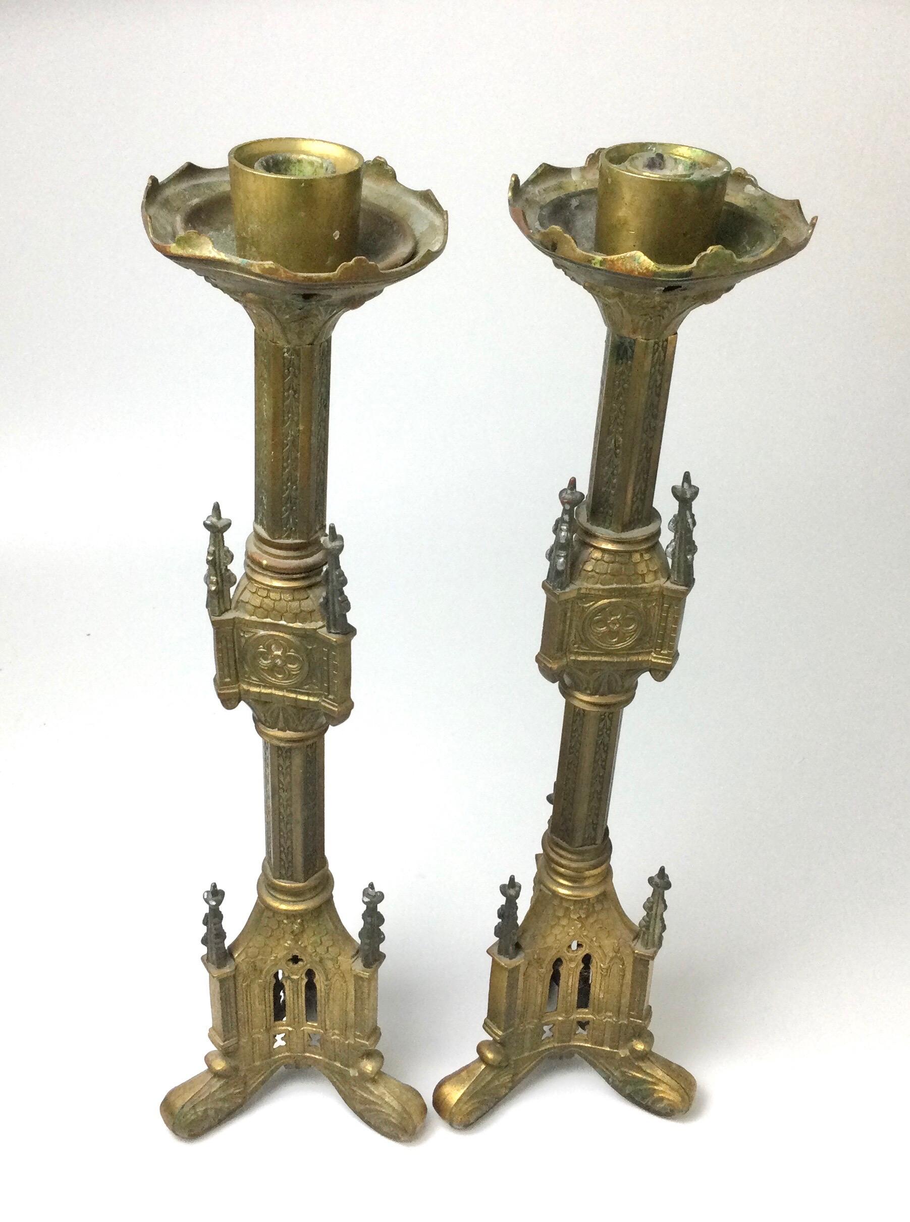 antique church candle stand