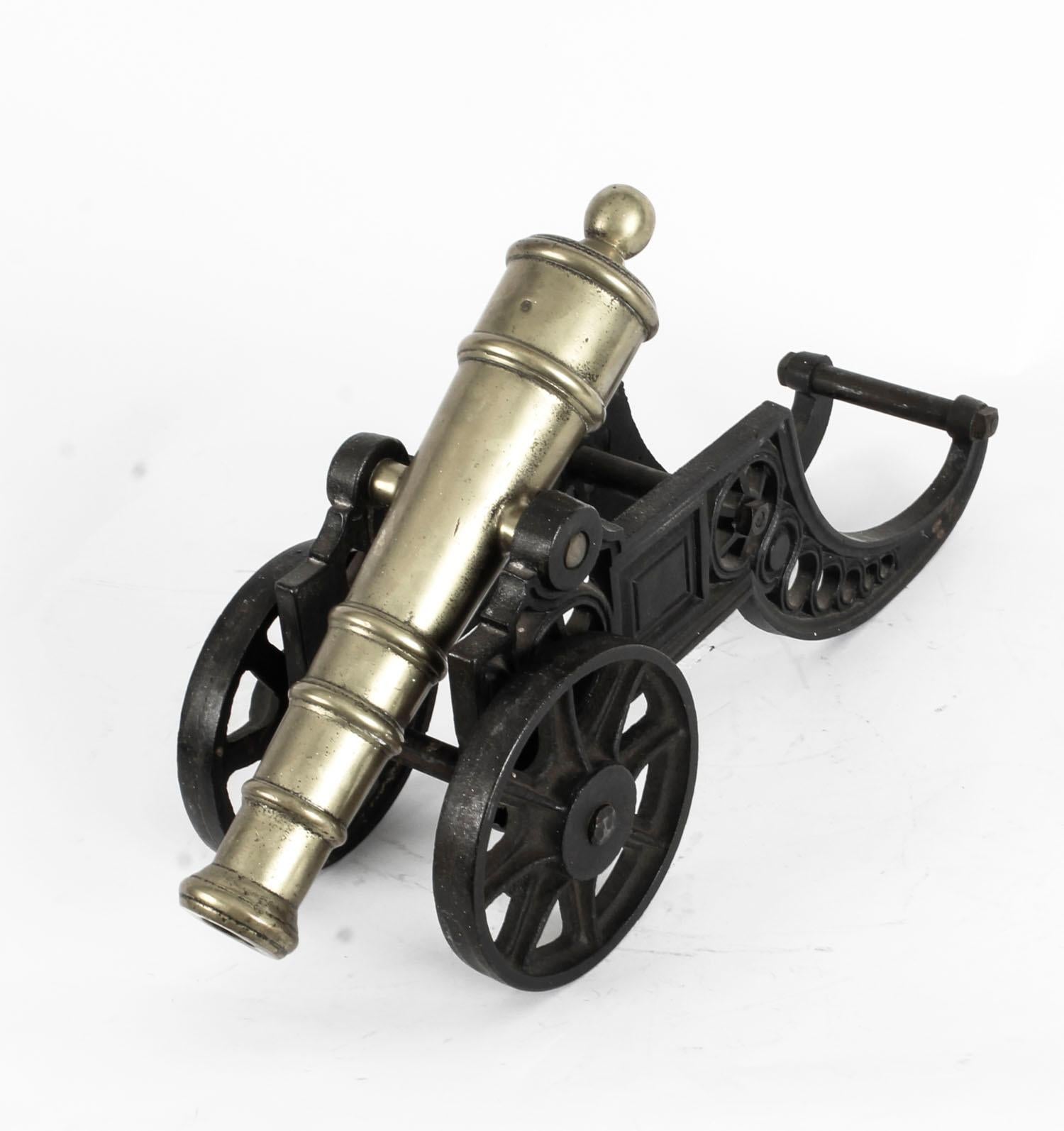 antique brass signal cannon