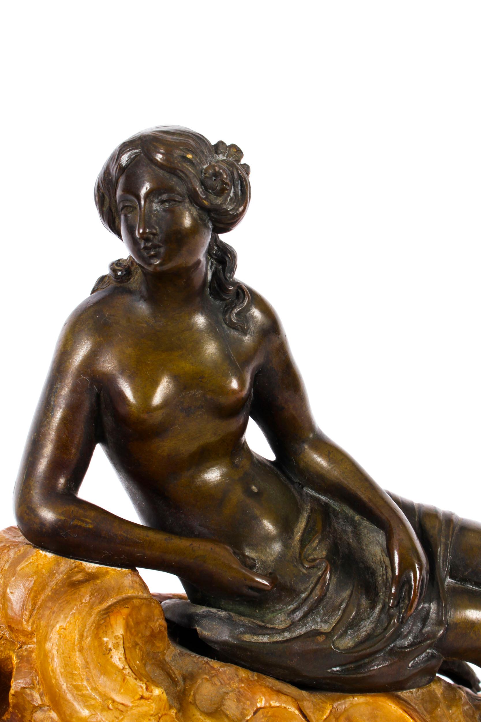 Antique Pair Bronze Semi-Nude Classical Ladies Sculptures / Bookends 19th C For Sale 8