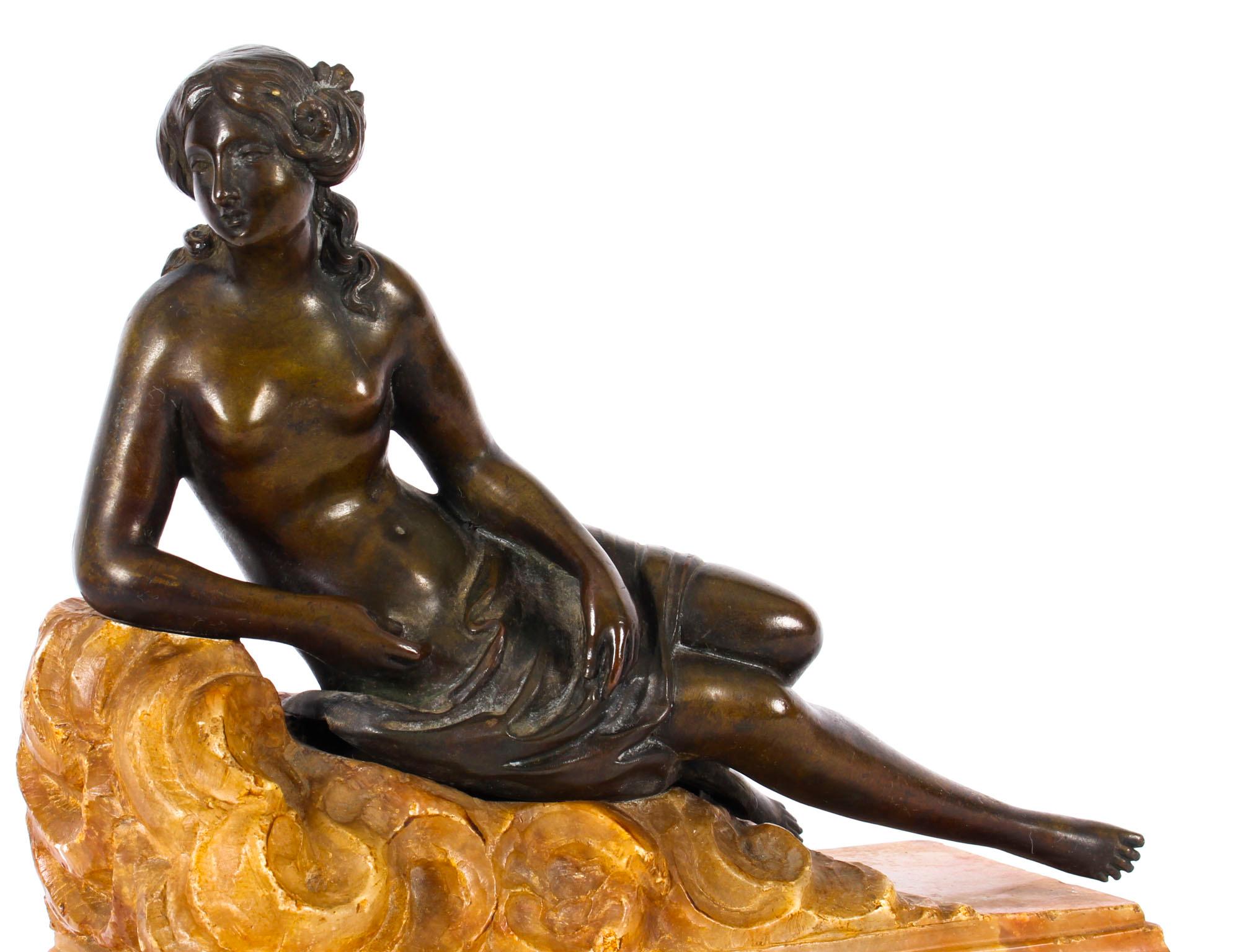 Antique Pair Bronze Semi-Nude Classical Ladies Sculptures / Bookends 19th C For Sale 10