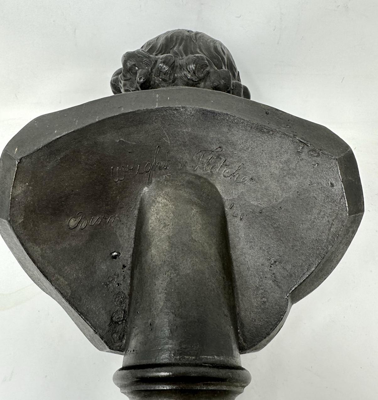 Antique Pair Bronzed Ormolu Busts William Ewart Gladstone Benjamin Disraeli 19Ct For Sale 2