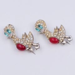 Antique Pair Brooches Ducks