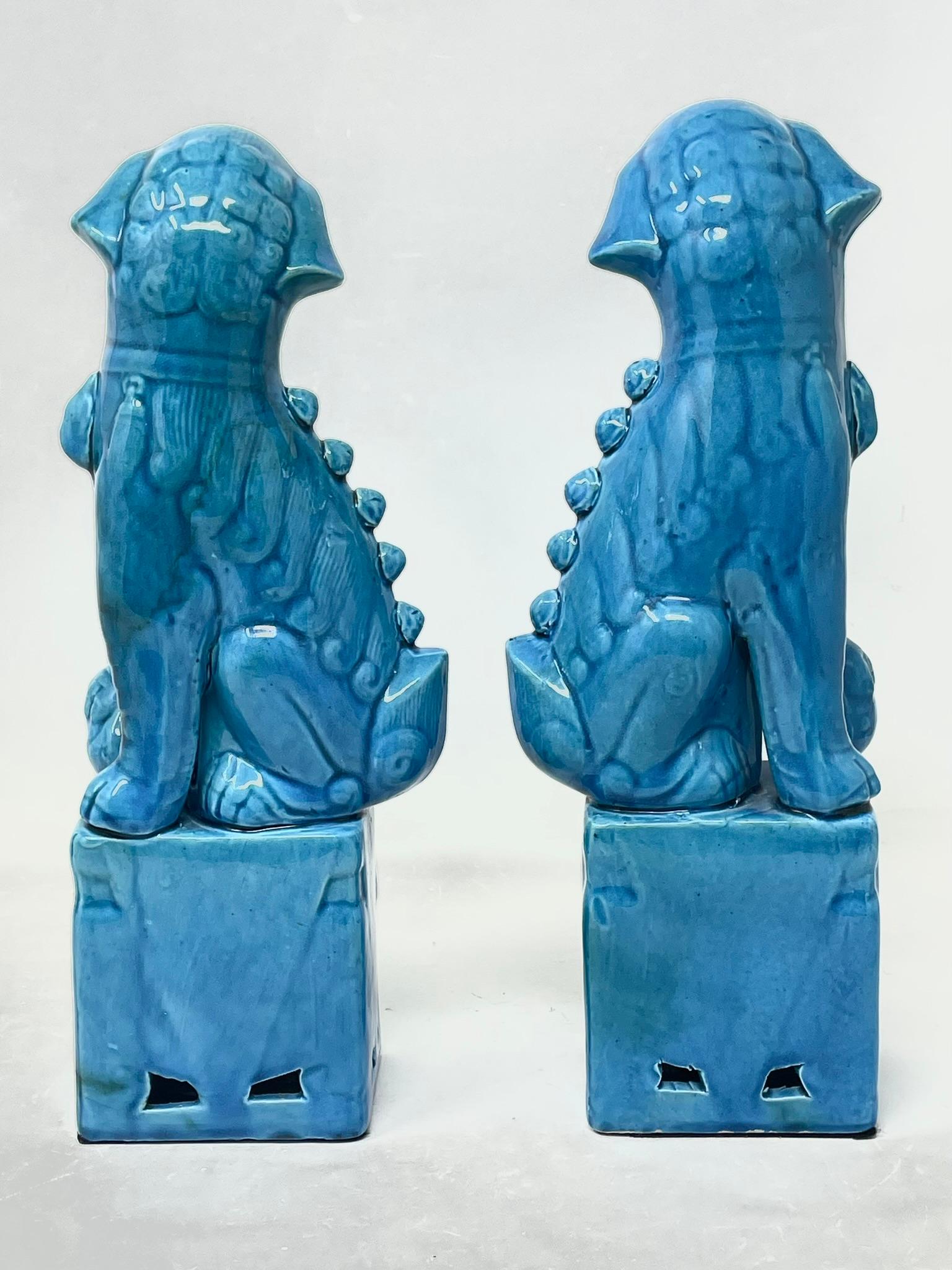 Antique Pair Chinese Export Porcelain Foo Dogs Imperial Lions Republic Period 3