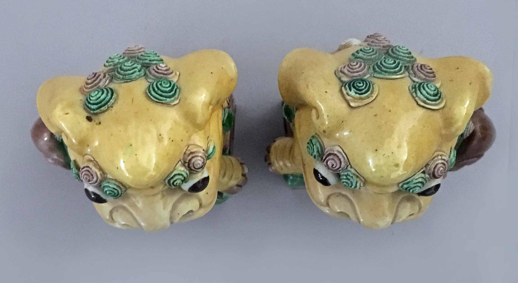 Antique Pair of Chinese Foo Dogs For Sale 3