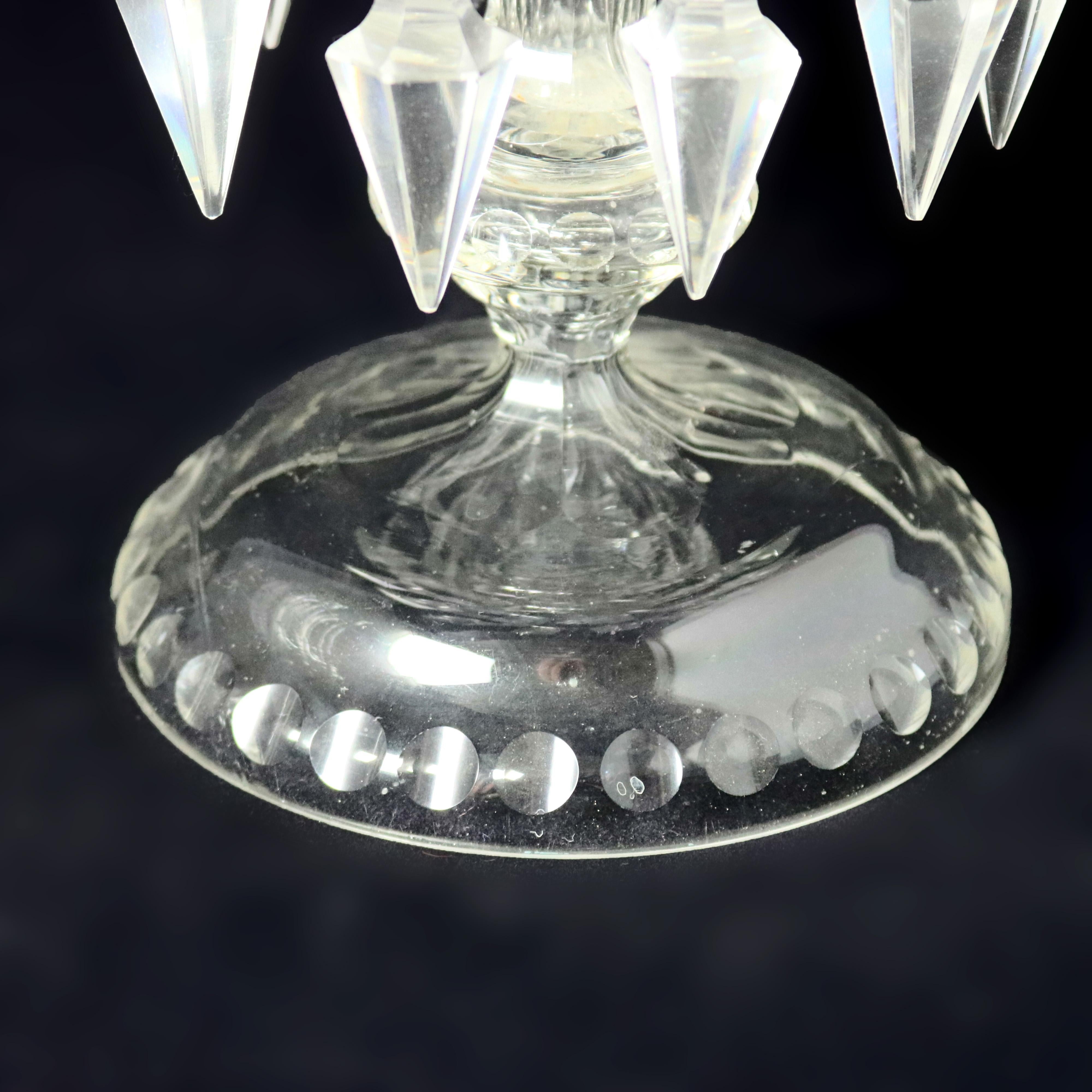 Antique Pair of Crystal Bohemian School Mantel Lustres, circa 1880 10