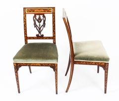 Antique Pair of Dutch Marquetry Side Chairs, 19th Century
