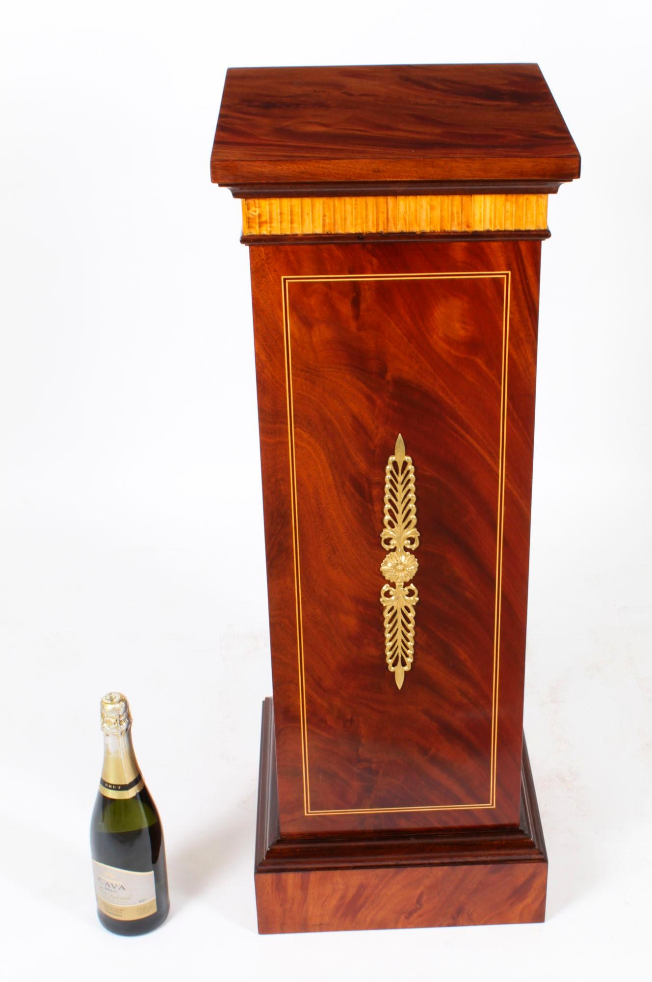 Antique Pair Empire Revival Mahogany and Ormolu Pedestals C1930 19th Century For Sale 8