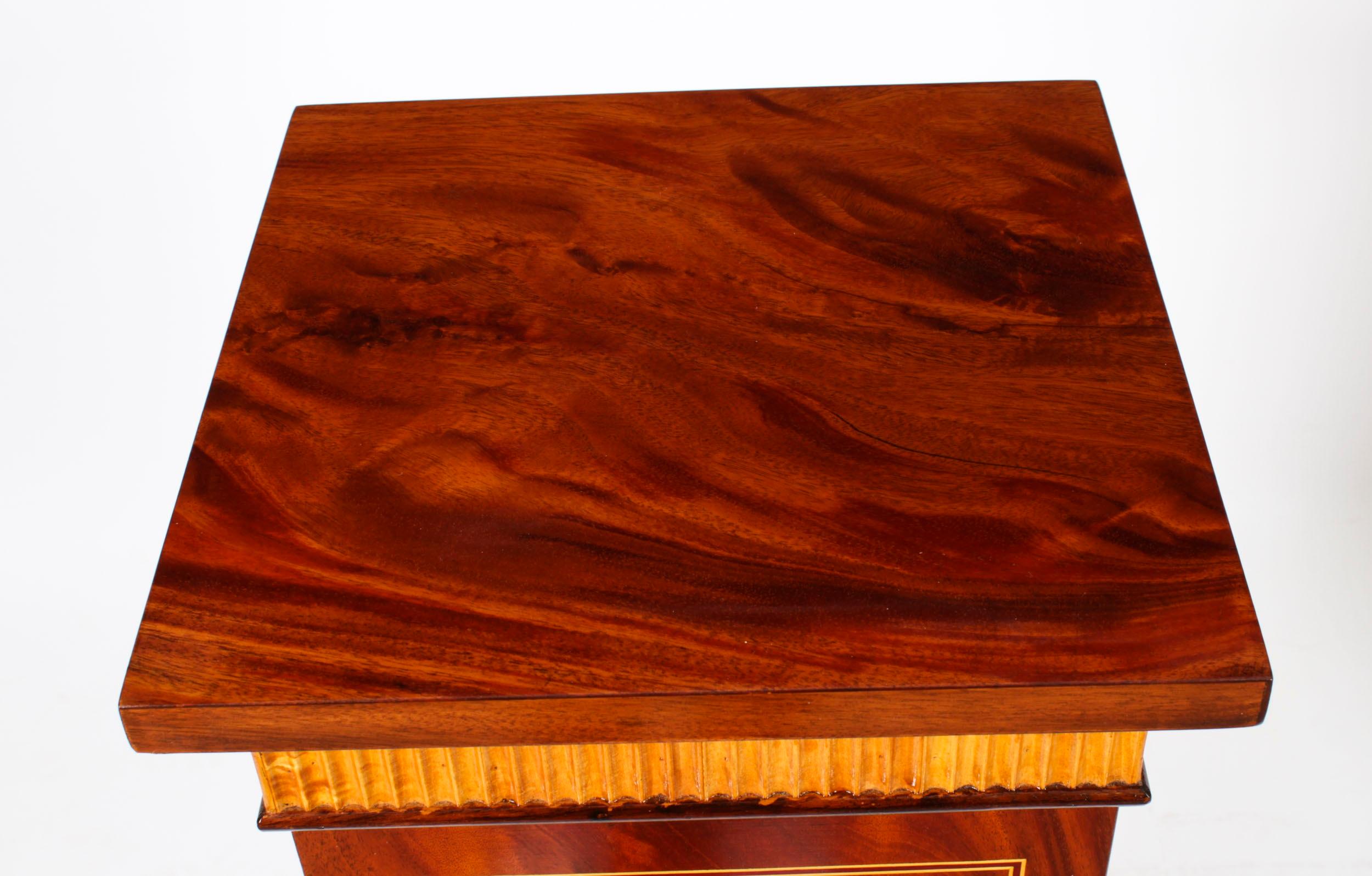 Mid-20th Century Antique Pair Empire Revival Mahogany and Ormolu Pedestals C1930 19th Century For Sale