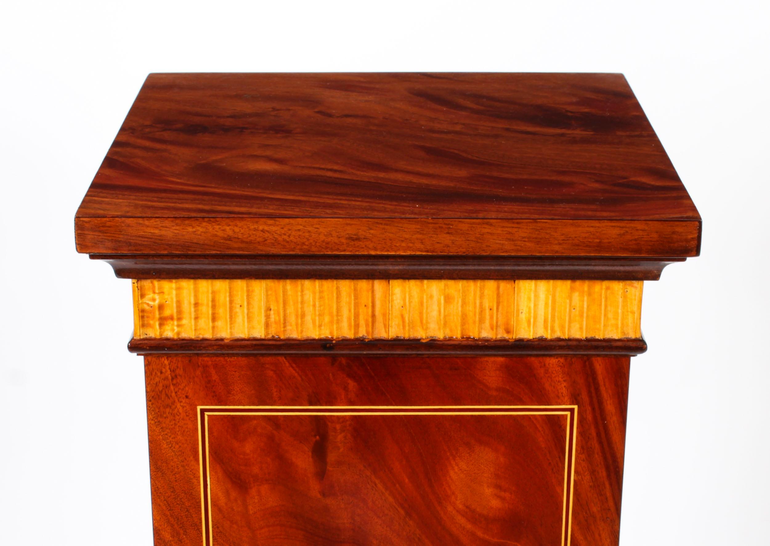 Antique Pair Empire Revival Mahogany and Ormolu Pedestals C1930 19th Century For Sale 1